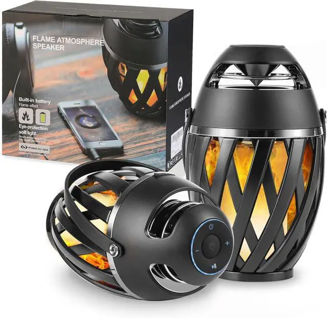 Main image of 2 Pack Outdoor Bluetooth Speakers Waterproof Wireless, Birthday Gifts for Men Dad, LED Flame Ambient Light, Camping Patio Accessories, Unique Gifts for Him Husband Boyfriend Dad Gifts