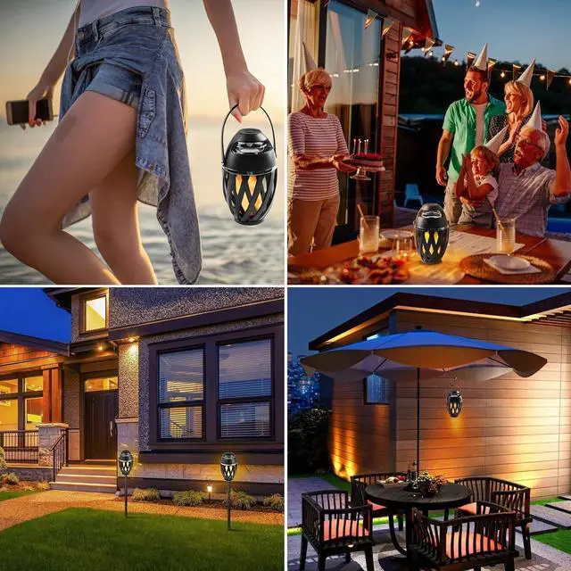 Alt view image 6 of 7 - 2 Pack Outdoor Bluetooth Speakers Waterproof Wireless, Birthday Gifts for Men Dad, LED Flame Ambient Light, Camping Patio Accessories, Unique Gifts for Him Husband Boyfriend Dad Gifts