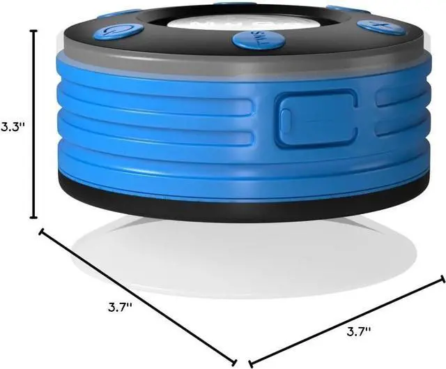 Alt view image 7 of 7 - MuGo Bluetooth Shower Speaker, IPX7 Waterproof with Suction Cup, Wireless Portable Handsfree with Mic, 8H Playtime Stereo for Bathroom, FM Radio Light Show