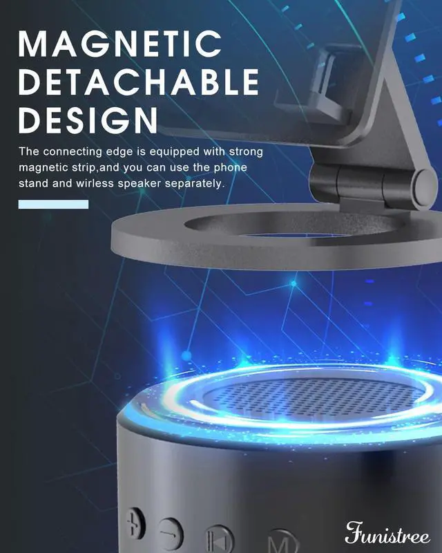 Alt view image 2 of 7 - Men Him Husband Dad Gifts from Daughter Son Wife, Cell Phone Stand with Wireless Bluetooth Speaker, Tech Gadget Adjustable Detachable White Noise Sound Machine Men Christmas Xmas Birthday Gifts