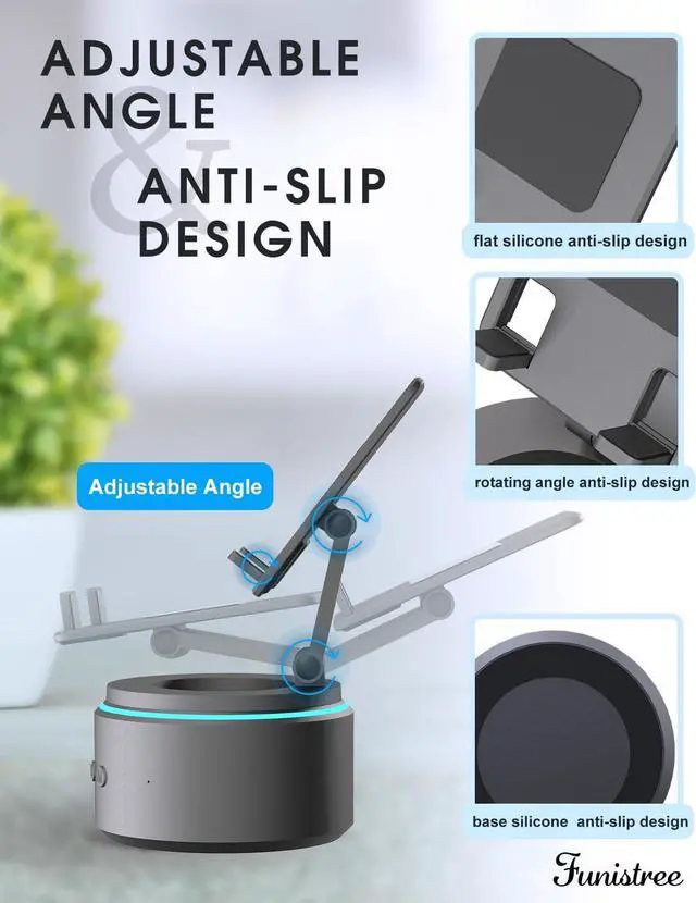 Alt view image 6 of 7 - Men Him Husband Dad Gifts from Daughter Son Wife, Cell Phone Stand with Wireless Bluetooth Speaker, Tech Gadget Adjustable Detachable White Noise Sound Machine Men Christmas Xmas Birthday Gifts