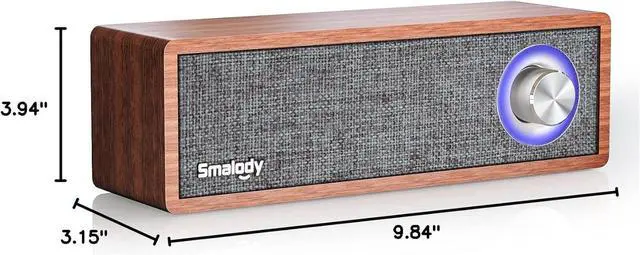 Alt view image 7 of 7 - Smalody Wood Retro Bluetooth Speaker, Portable Mini Wireless Bluetooth Speakers, Vintage Wooden Speaker for Room Decoration, Perfect for Cafes, Restaurants, Vintage Coth Stores, Bedroom etc