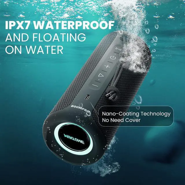 Alt view image 6 of 7 - MIATONE Bluetooth Speakers 36W Portable Speaker with Stereo Sound Bass, Bluetooth 5.3 Wireless USB Type C Outdoor, 5000mAh 24H Playtime IPX7 Waterproof, Boy Friend Gifts for him (Black)