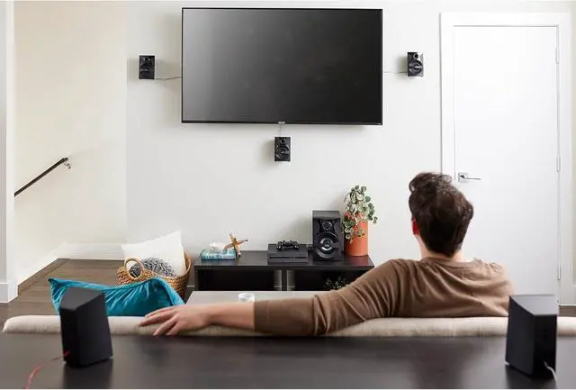 Alt view image 2 of 7 - Goldwood Bluetooth 5.1 Surround Sound Home Theater Speaker System with LED Display, FM Tuner, USB/SD Inputs - 6-Piece Set with Remote Control, Black