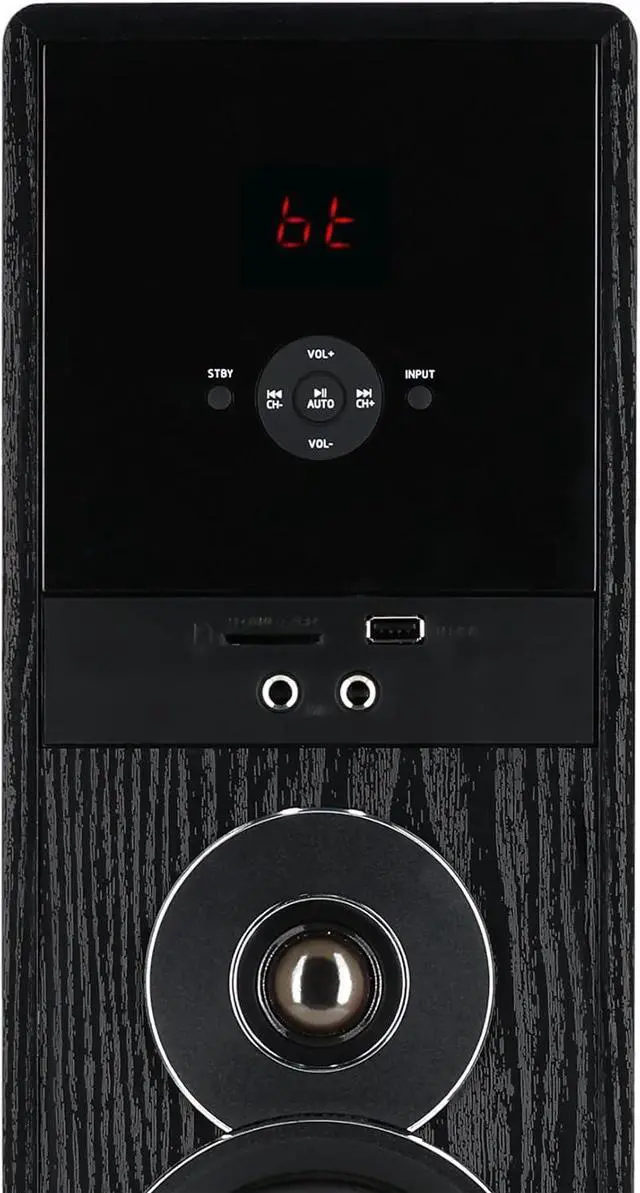 Alt view image 3 of 7 - Rockville TM80B Powered Home Theater Tower Speaker System, Black, 800W, 8" Subwoofers, Bluetooth, USB/SD Playback, FM Radio, Remote Control, Karaoke Ready, Perfect for Home Entertainment