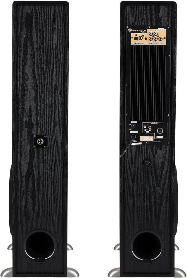 Alt view image 4 of 7 - Rockville TM80B Powered Home Theater Tower Speaker System, Black, 800W, 8" Subwoofers, Bluetooth, USB/SD Playback, FM Radio, Remote Control, Karaoke Ready, Perfect for Home Entertainment