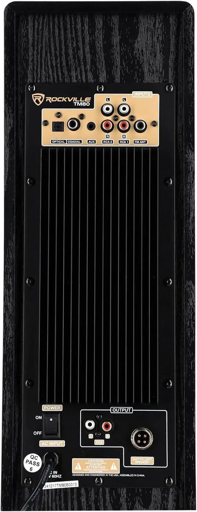 Alt view image 5 of 7 - Rockville TM80B Powered Home Theater Tower Speaker System, Black, 800W, 8" Subwoofers, Bluetooth, USB/SD Playback, FM Radio, Remote Control, Karaoke Ready, Perfect for Home Entertainment