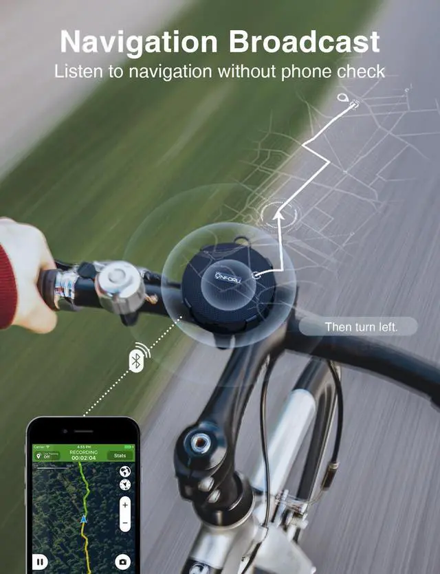 Alt view image 2 of 7 - Onforu Portable Bluetooth Speaker for Bike, IP65 Waterproof Mini Outdoor Shower Travel Speakers, Bike Accessories Wireless Bicycle Speaker with Loud Sound for Riding, Ideal Gift