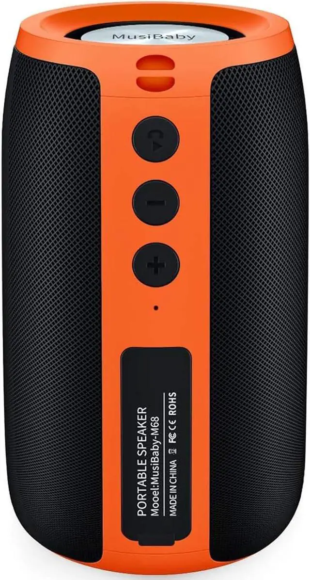 Main image of Bluetooth Speaker,MusiBaby Speakers Bluetooth Wireless,Waterproof,Outdoor,Portable Speaker with Stereo Sound,Booming Bass,Dual Pairing,Bluetooth 5.3,24H Play,Speaker for Home,Party,Travel,Gifts-Orange