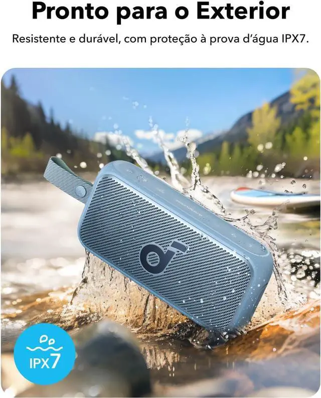 Alt view image 5 of 7 - Soundcore Motion 300 by Anker, Bluetooth Speaker, Wireless Hi-Res Portable Speaker, IPX7 Waterproof, BassUp, Bluetooth 5.3, 30W Stereo Sound, 13H Playtime for Home, Shower, Outdoor, and Travel - Blue