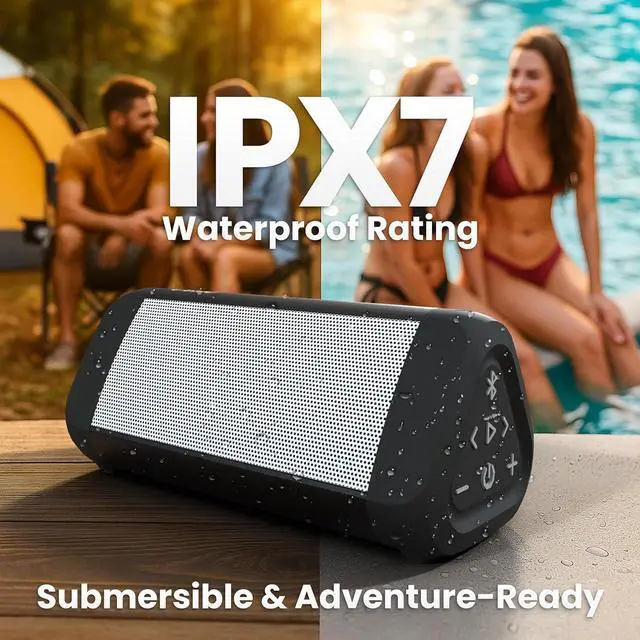 Alt view image 3 of 7 - OontZ Ultra Portable Bluetooth Speaker 5.0 - IPX7 Waterproof, 14W Enhanced Sound, 20-Hr Battery, 100ft Wireless Range, Deep Bass and Clear Audio, Durable Shower Speaker for Pool or Beach (White)