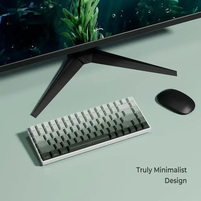 Alt view image 6 of 6 - XVX Shine Through Gradient Seaweed Green Keycaps - 136 Keys, Side Print, Double Shot PBT, OEM Profile for Cherry Gateron MX Switches