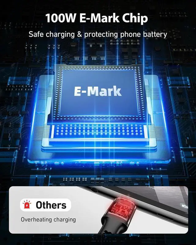 Alt view image 5 of 7 - Dasku Extra Long USB C to USB C Cable 100W [15ft/2 Pack] Charger Cable Fast Charging Compatible with iPhone 16/16 Plus/16 Pro Max, iPhone 15 Series, Galaxy S24/S23/S22, Car Play, MacBook, iPad