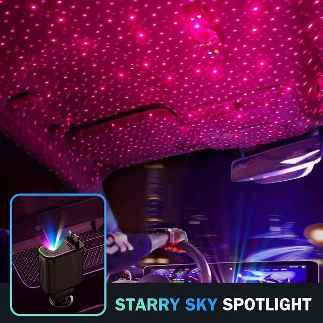 Alt view image 2 of 7 - 4 in 1 Retractable Car Chargers with Starlight, 66W USB C Fast Car Charger Adapter with 2 USB Ports for All iPhone 15/14/13/12/11 and for All Android (Black - RedLight)