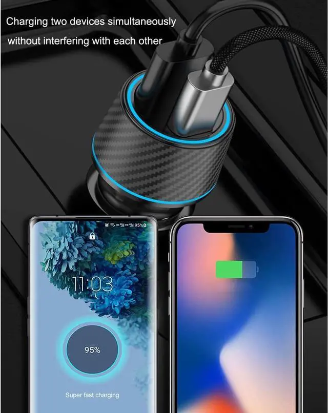 Alt view image 7 of 7 - 25W Super Fast Charger Type C Wall/Car Charger Combo Kit for Samsung Galaxy S25 S24 S23 S22 S21 Ultra Plus A53 A52 A14 A15 A25 A42 A32 Xcover 7 6 iPhone 1615 Pro Max Pixel 8 7 6a Moto LG USB C Cable