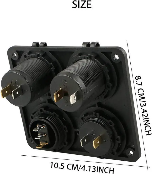 Alt view image 5 of 7 - Linkstyle 4 in 1 Car Charger Panel, 4.2A Dual USB A Charger Port, Cigarette Lighter Socket with LED Voltmeter & Rocker Switch for 12V/24V Marine Boat RV Truck