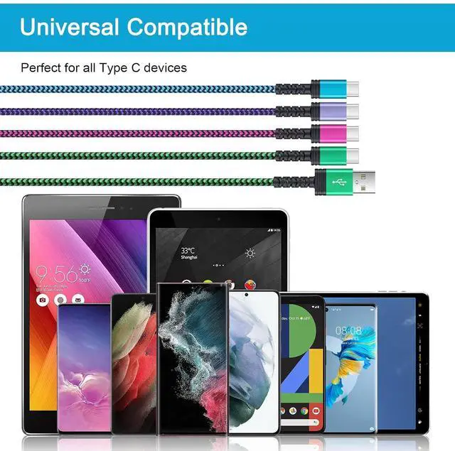 Alt view image 7 of 7 - [6FT,4 Pack ] Android Fast Charging Cable,USB A to Type C Phone Cord C Port Car Cable for Samsung Galaxy A17 S24,A15,S23 A13,S25,S21,S22,Z Flip 7/6/5/4,Z Fold 7/6/5/4;Google Pixel 9 8Pro 7 6,iPhone 17
