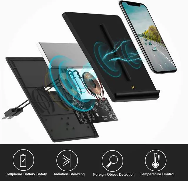 Alt view image 5 of 7 - VXDAS Wireless Charger, Dual 10W QI Wireless Phone Charging Pad M3 Car Center Console for Tesla Model 3 Accessories Panel with 7pcs Custom Cup Mat Center Console Liner mat-Upgrade