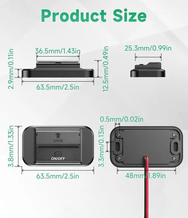 Alt view image 7 of 7 - Qidoe PD 20W Type-C and 18W QC3.0 USB Port Surface Mount Car Charger Socket with Button Switch, Waterproof 12V Panel for Car, RV, ATV, Truck, Marine, Golf Cart