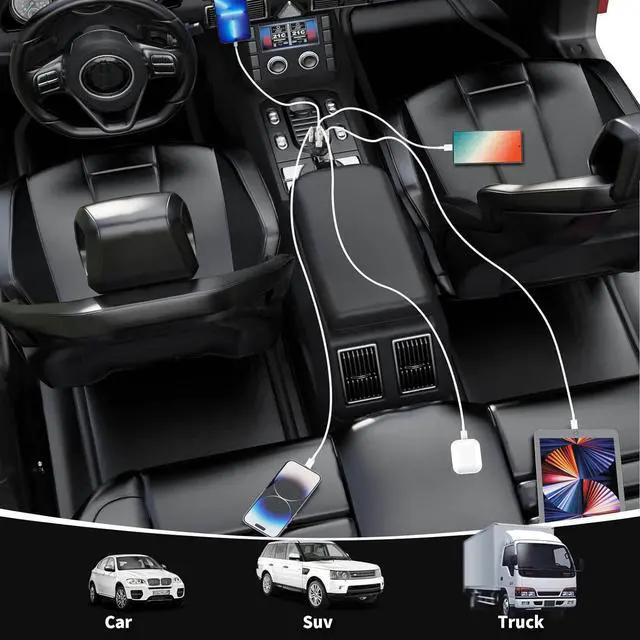 Alt view image 6 of 7 - USB C Car Charger Adapter[2Pack], PD3.0 30W & QC3.0 30W 5 USB Car Phone Chager Fast Charging Compatible with iPhone 16/15/14/13 Pro Max/iPad, Tablet, Galaxy S24/Note 20 and More.