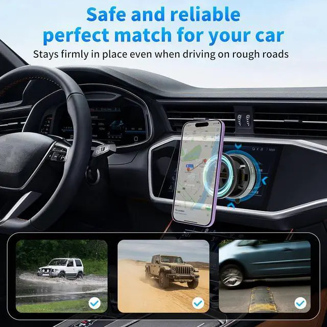 Alt view image 2 of 7 - Car Phone Holder for Magsafe, 360° Adjustable Car Phone Mount, 78+LBS Strongest Suction & 4200gf Powerful Magnetic, Universal Phone Holders for Your Car Accessories for Women Men