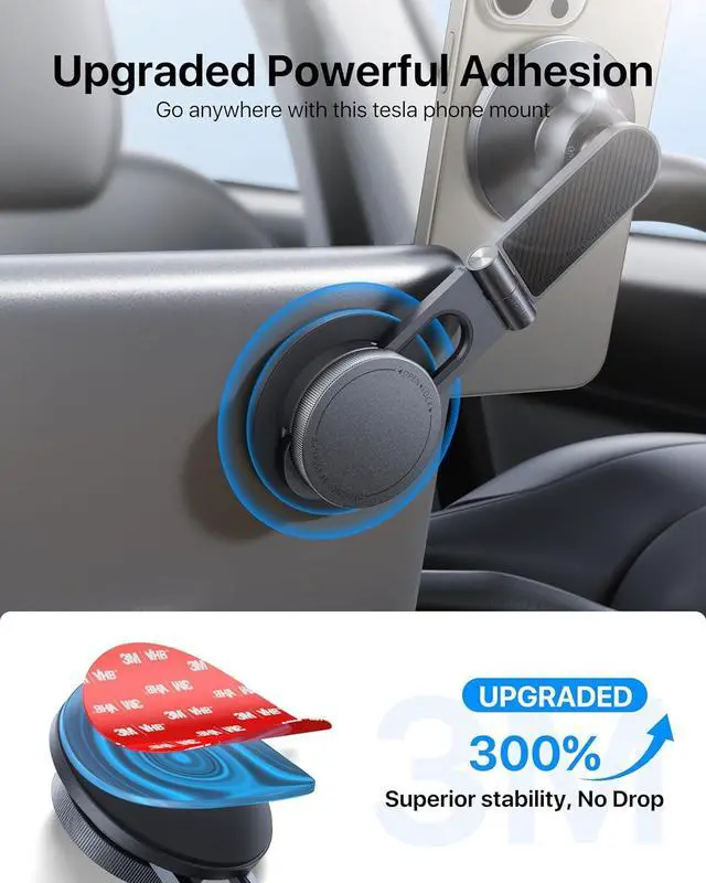 Alt view image 7 of 7 - andobil 2025 Tesla Phone Mount [Strong Magnet & Foldable] MagSafe Car Mount for Tesla New Model Y Juniper Model 3, 360° Adjustable Tesla Phone Holder fits iPhone 16 15 14 13 Pro Max, Tesla Accessories