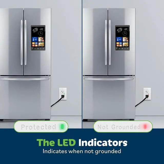 Alt view image 5 of 7 - TOPGREENER Decorator Receptacle Outlet w/Surge Protector and Grounding Indicator, Child Safe, Tamper-Resistant, Self-Grounding, 1500 Joules, 2-Pole, 20A 125V, UL Listed, TGTRSS220R, White