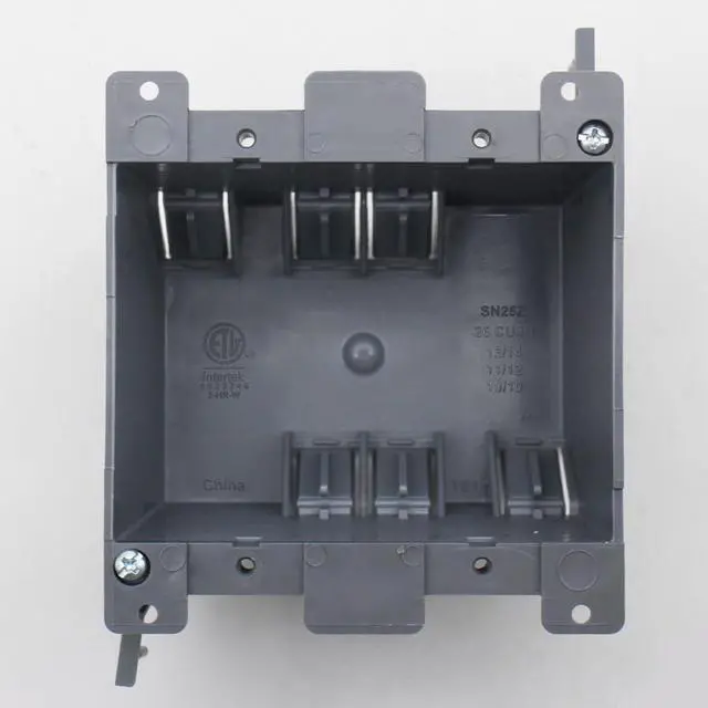 Alt view image 6 of 7 - MAKERELE Double Gang Old Work Switch/Receptacle Box, 26 cu.Inch Cut in Outlet Box, PVC Wall Outlet Box, ETL Tested, for Home Improvement(12 Pack)