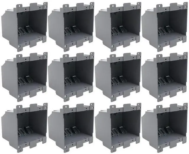 Alt view image 7 of 7 - MAKERELE Double Gang Old Work Switch/Receptacle Box, 26 cu.Inch Cut in Outlet Box, PVC Wall Outlet Box, ETL Tested, for Home Improvement(12 Pack)