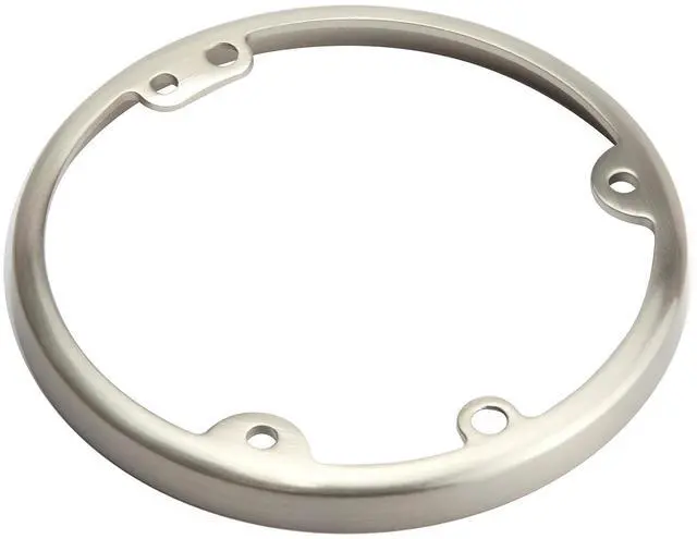 Main image of Enerlites 975509-S-STICKERED Round Floor Box Mounting Ring Compatible with 975503 975502 975501 Covers Nickel Plated Brass, 4.25"