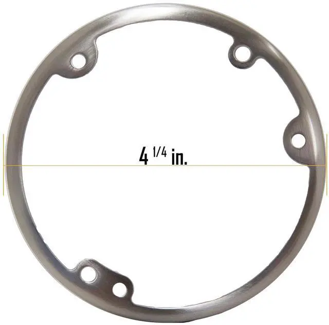 Alt view image 2 of 3 - Enerlites 975509-S-STICKERED Round Floor Box Mounting Ring Compatible with 975503 975502 975501 Covers Nickel Plated Brass, 4.25"