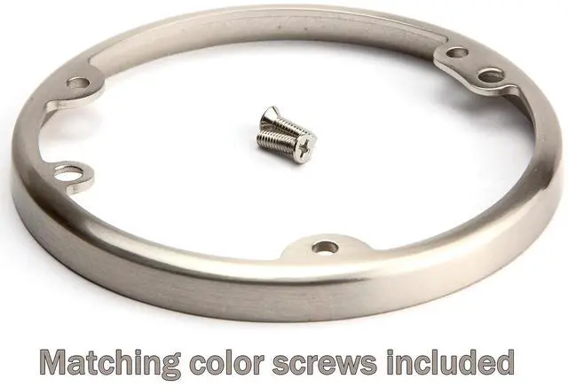 Alt view image 3 of 3 - Enerlites 975509-S-STICKERED Round Floor Box Mounting Ring Compatible with 975503 975502 975501 Covers Nickel Plated Brass, 4.25"