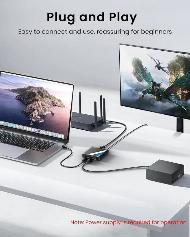 Alt view image 7 of 7 - Gigabit Ethernet Splitter 1 to 2 High Speed 1000Mbps with 3.3ft LAN Cable, NEWCARE 1 in 2 Out Dual RJ45 Port Internet Splitter for Cat5/5e/6/7/8, Plug and Play, 2 Devices Simultaneously Networking