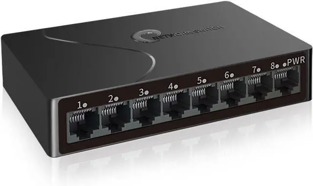 Main image of 8-Port Gigabit Easy Smart Managed Ethernet Switch | Plug & Play Network Hub with VLAN, QoS, Port Mirroring | Fanless Design | Desktop/Wall Mount for Home/Office
