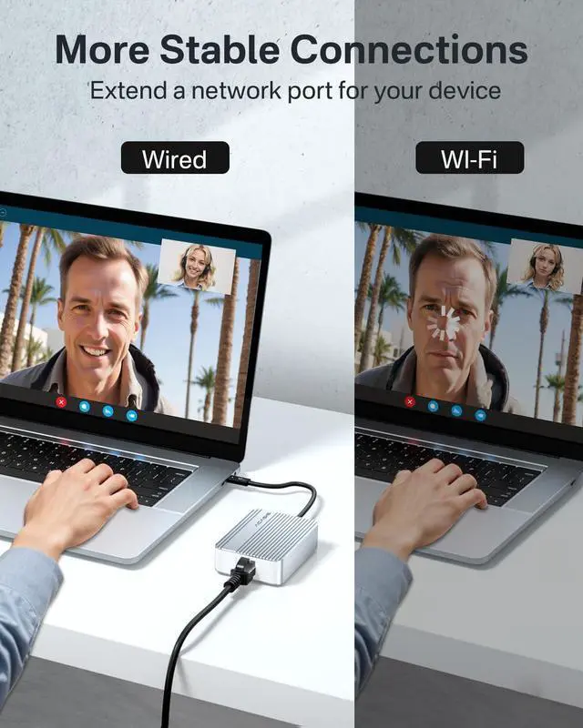 Alt view image 7 of 7 - ACASIS 10Gb Ethernet Adapter, High-Speed RJ45 Network Connections Compatible with Thunderbolt 3/4 or USB4 Ports, 10gbe USB C Ethernet Adapter Supports 10/5/2.5/1Gbps 100Mb/s Base-T for Mac/Win