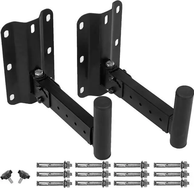 Main image of Heavy Duty Speaker Mounts - Support up to 110lbs, Adjustable PA Speaker Brackets, Swivel & Tilt, 2 Packs Black