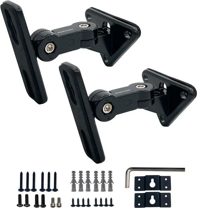 Main image of HD-15 Universal Speaker Wall Mount, Speaker Mount WallSpeakers Wall Mount Brackets for Small Speakers Swivel & Tilt,Hold up to 15lbs(2 Packs Black)