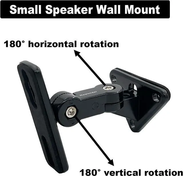 Alt view image 2 of 6 - HD-15 Universal Speaker Wall Mount, Speaker Mount WallSpeakers Wall Mount Brackets for Small Speakers Swivel & Tilt,Hold up to 15lbs(2 Packs Black)