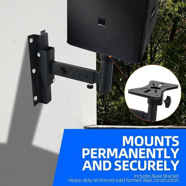 Alt view image 6 of 7 - Yaeccc Pair of Speaker Wall Mounts, Universal Bookshelf Speaker Mounting Bracket,66 Lbs Max Capacity, Black