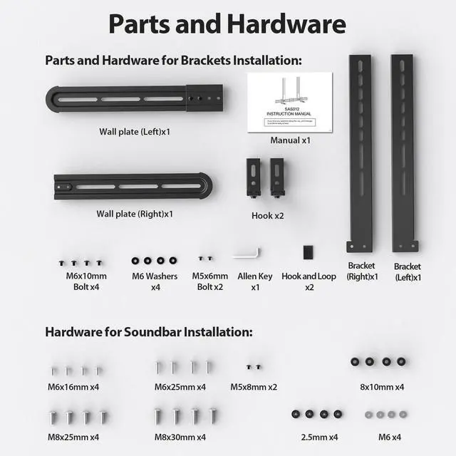 Alt view image 2 of 7 - USX MOUNT Universal Soundbar Mount, Sound Bar TV Bracket for Soundbar with Speaker, Fits 2 Installation Options, Removable No-Slip Base Holder Extends 3.46-6.06