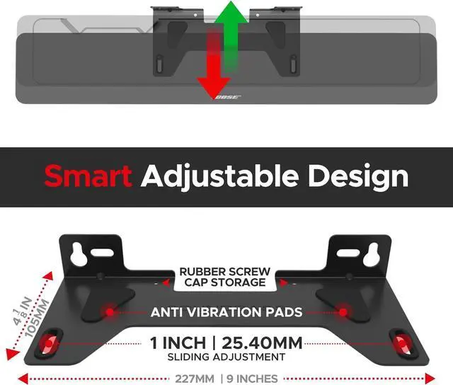 Alt view image 3 of 7 - Sound Bass TV Speaker Wall Mount Bracket | Compatible with Bose TV Speaker Soundbar Only | Complete with Full Mounting Hardware Kit | Only Suitable for Bose TV Speaker Sound Bar | UK Design