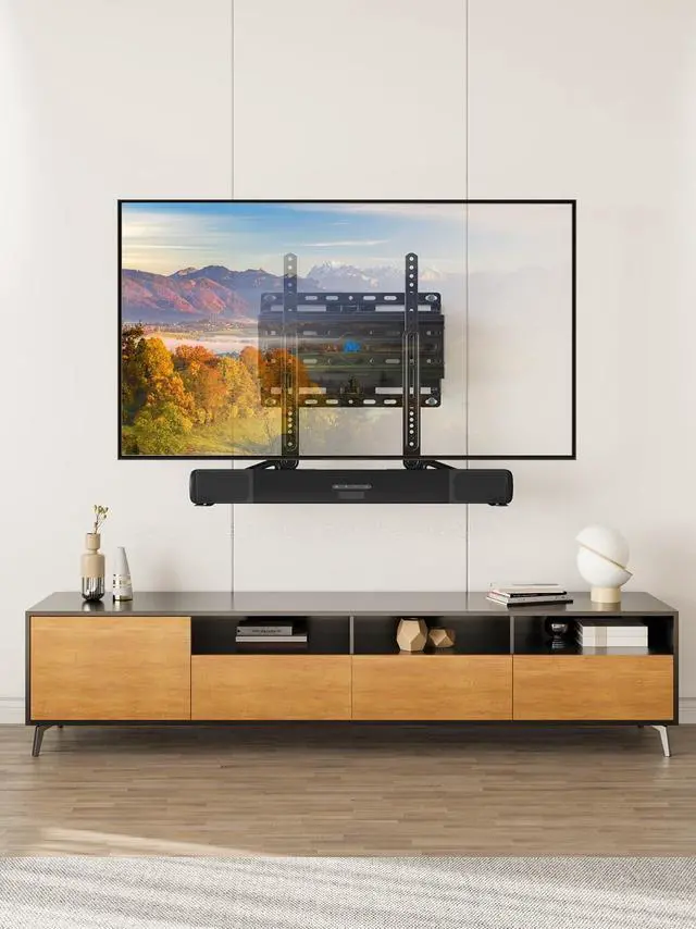 Alt view image 2 of 7 - Mounting Dream Soundbar Mount Bracket for Mounting Above or Under TV Fits Most of Sound Bars Up to 15 Lbs, with Detachable Long Extension Plates MD5420