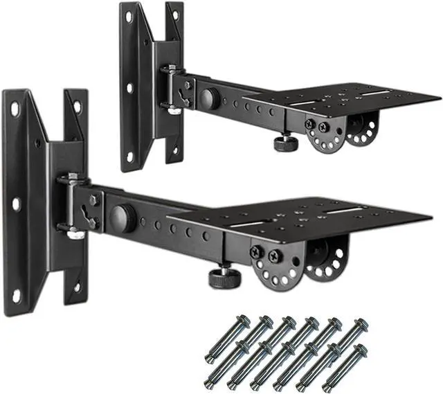 Main image of SPS-508 Speaker Wall Mount Stand, Rotatable Angle, Adjustable Swivel Tilt Speaker Mount Bracket, Home Surround Sound System 100 lbs Capacity (2 Packs, Black)