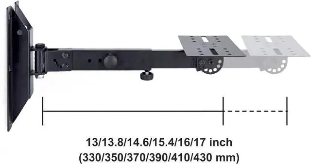 Alt view image 2 of 6 - SPS-508 Speaker Wall Mount Stand, Rotatable Angle, Adjustable Swivel Tilt Speaker Mount Bracket, Home Surround Sound System 100 lbs Capacity (2 Packs, Black)