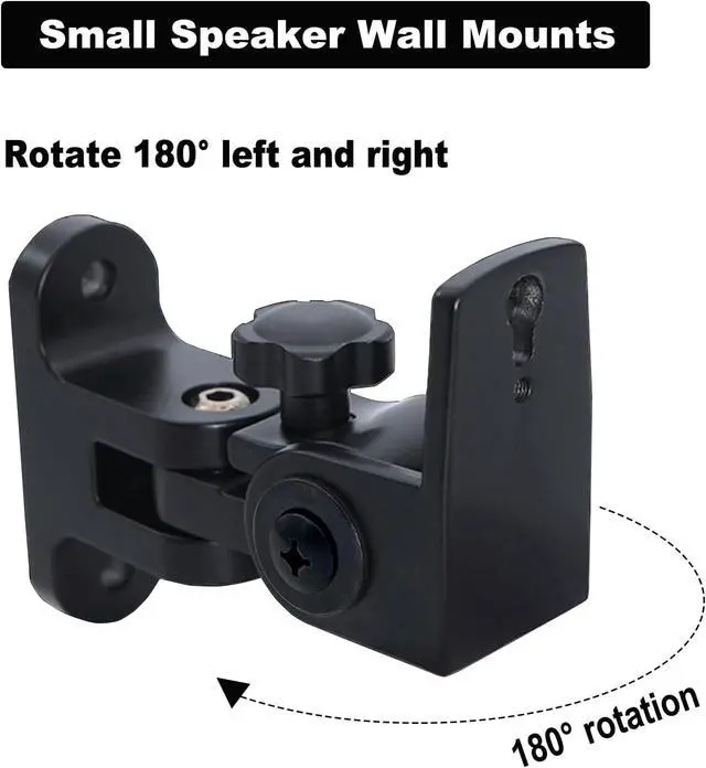Alt view image 4 of 6 - Speaker Wall Mount,All Metal Wall Speaker Mount Bracket for Small Speakers Swivel & Tilt,Hold up to 30lbs,DA-212 (2 Packs Black)