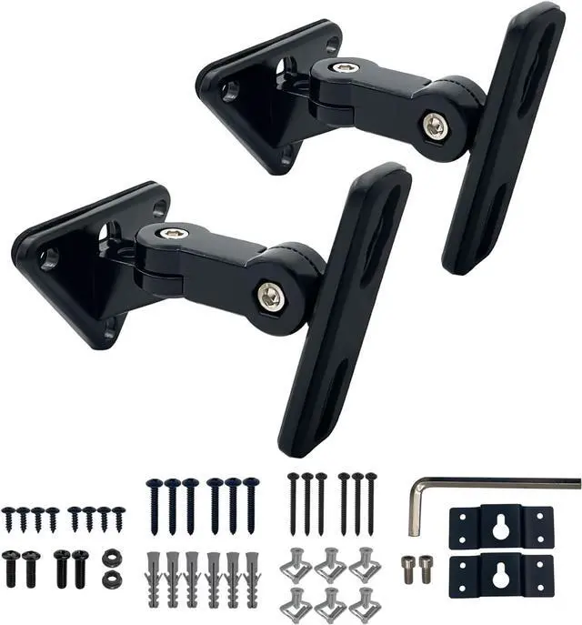 Main image of DX-151 Speaker Wall Mount,Wall Speaker Mount Brackets for Small Speakers Swivel & Tilt,Hold up to 15lbs(2 Packs Black)