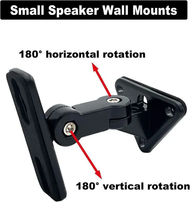 Alt view image 2 of 6 - DX-151 Speaker Wall Mount,Wall Speaker Mount Brackets for Small Speakers Swivel & Tilt,Hold up to 15lbs(2 Packs Black)