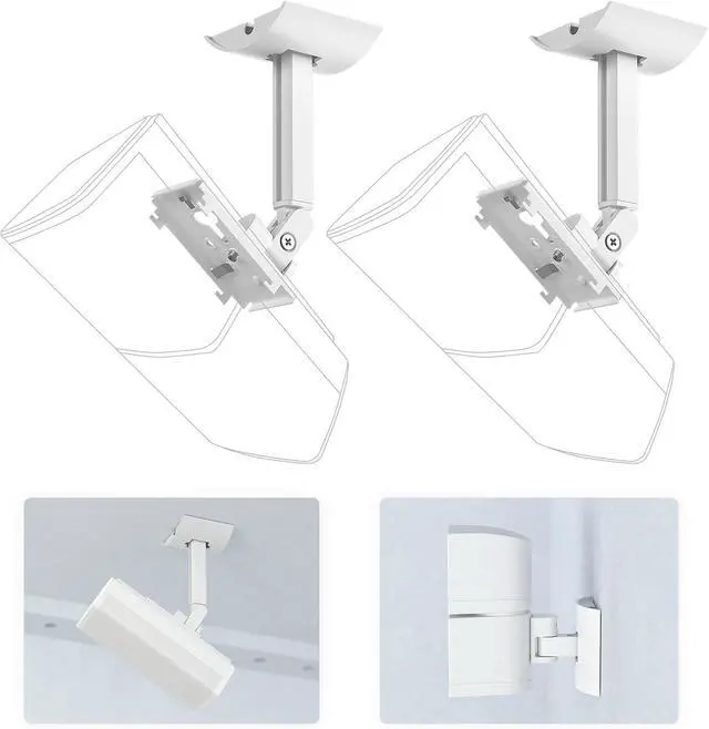 Main image of 2 Pack Speaker Wall Mount Brackets for Bose UB-20, UB-20 Series II, Wall Mount Ceiling Bracket for Lifestyle 600 ST535 ST525 ST520 535III 525III CM520 SoundTouch JC-II AM6-V AM10-V AM10IV-White