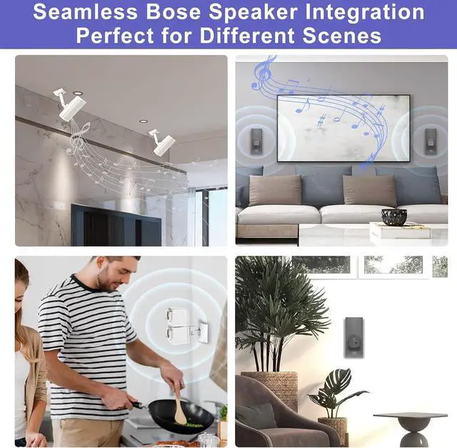 Alt view image 6 of 7 - 2 Pack Speaker Wall Mount Brackets for Bose UB-20, UB-20 Series II, Wall Mount Ceiling Bracket for Lifestyle 600 ST535 ST525 ST520 535III 525III CM520 SoundTouch JC-II AM6-V AM10-V AM10IV-White