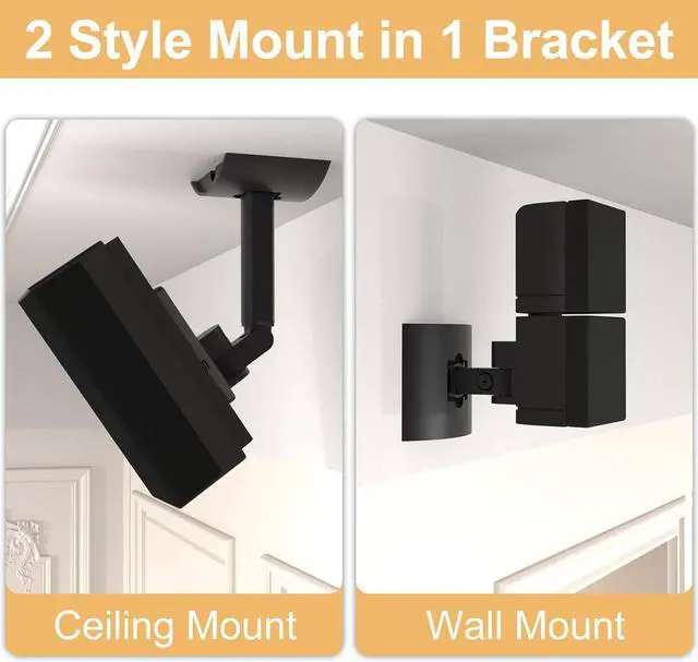 Alt view image 2 of 7 - Black Wall Mount Bracket for UB-20 Compatible with Bose Cube Speakers Lifestyle 6 10 15 18 28 12 (Black)